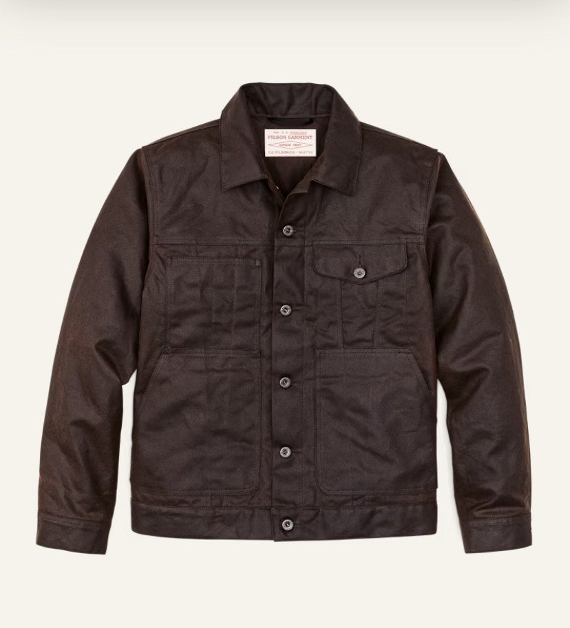 FILSON Tin Cloth Short Lined Cruiser Jacket (Dark Brown