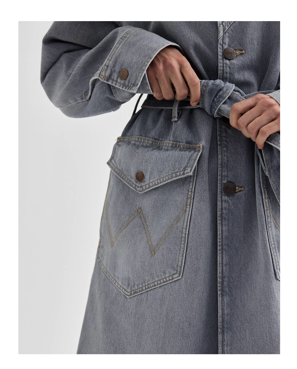 WRANGLER Relaxed Denim Trench (Haute Haze) | Wild West Outfitters