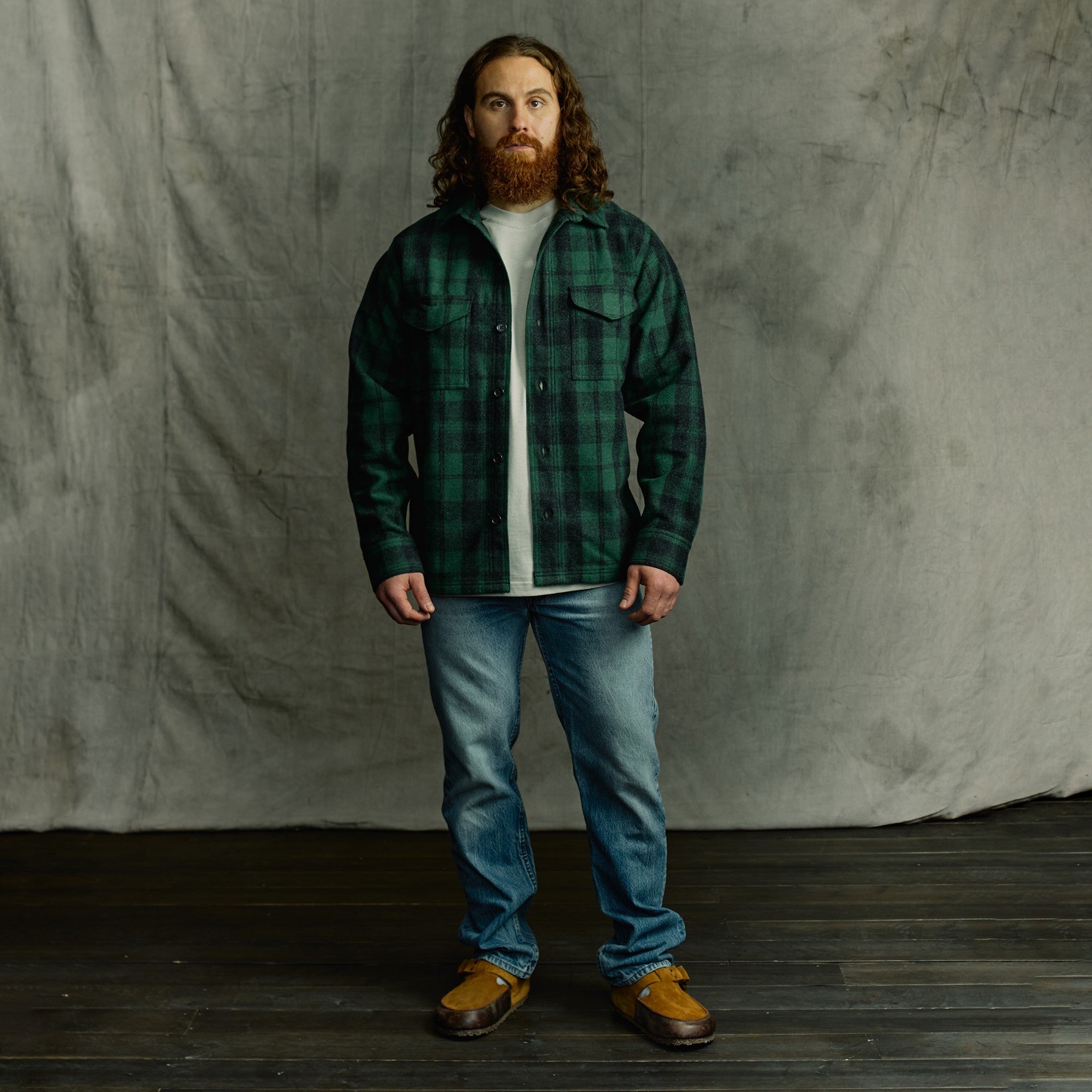 FILSON Virgin Wool Jac Shirt (Green Black Plaid) | Wild West