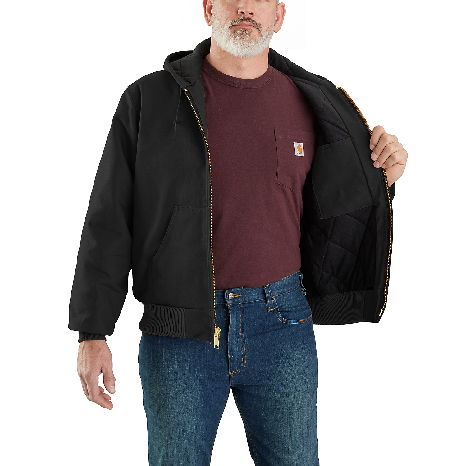 CARHARTT J140 Loose Fit Firm Duck Insulated Active Jac (Black